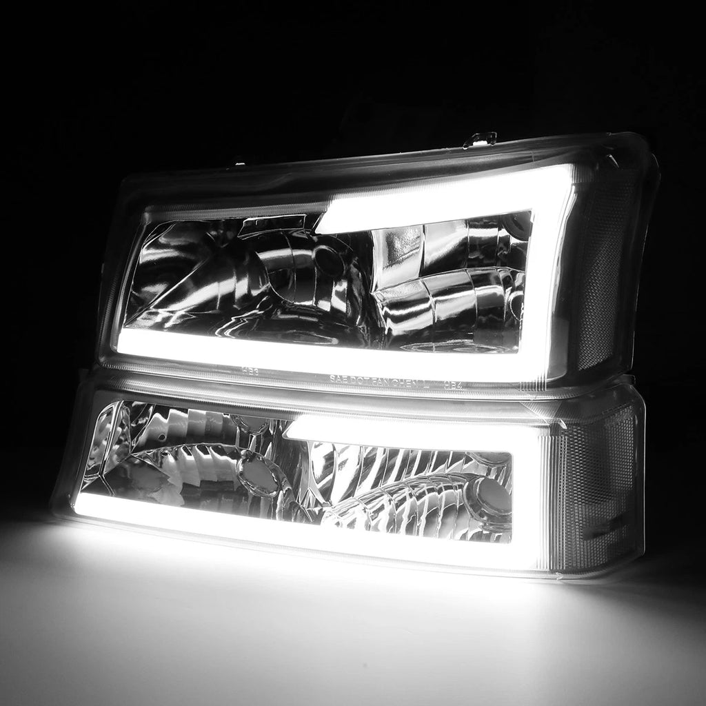 LED Headlight Bumper Lamp for Chevy Avalanche (2003–2007) Chrome/Clear