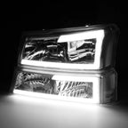 LED Headlight Bumper Lamp for Chevy Avalanche (2003–2007) Chrome/Clear