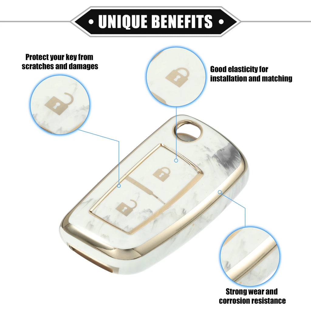 2X Smart Key Fob Case Cover for Nissan Rogue Frontier (2014–2023) TPU Gray