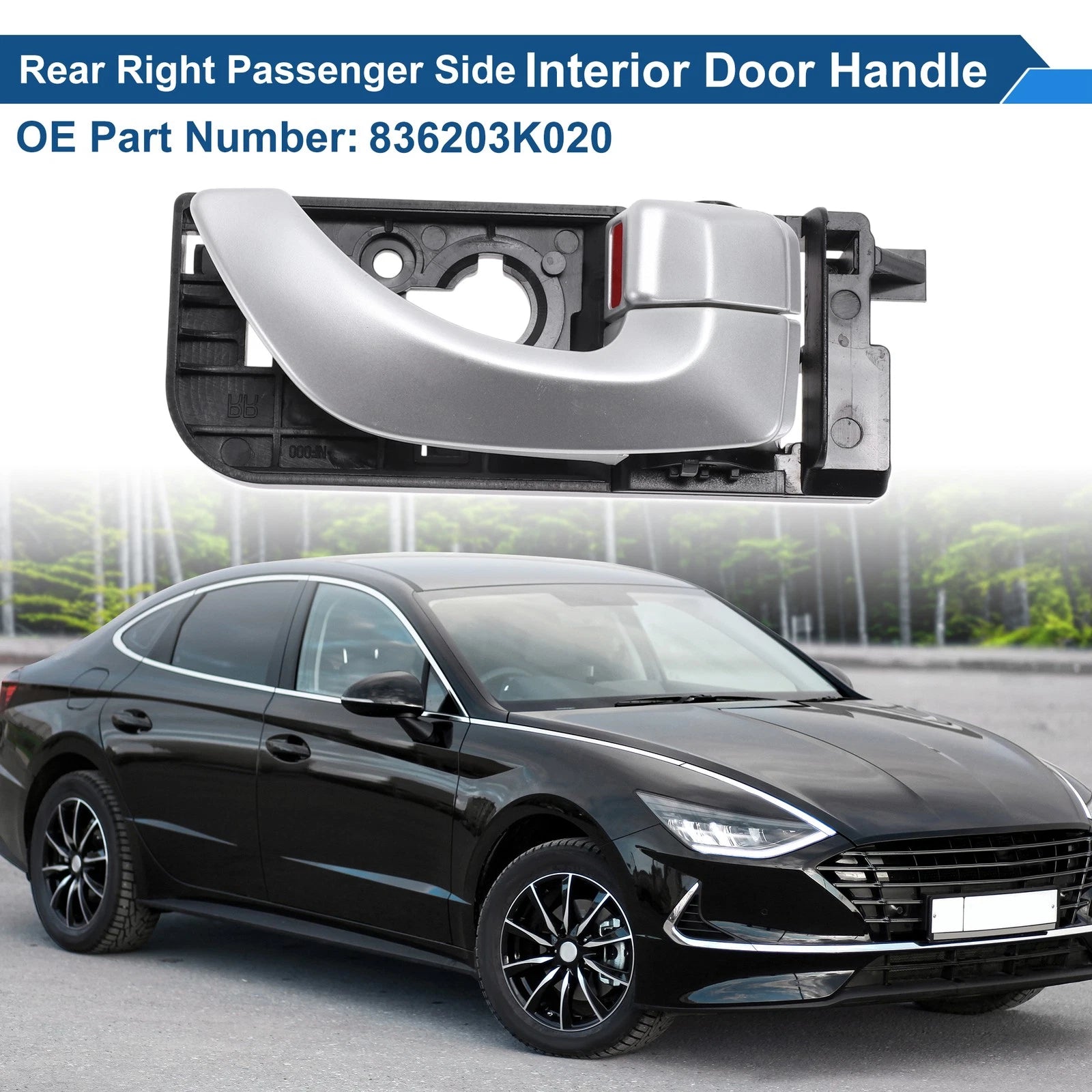 Rear Right Passenger Side Interior Door Handle for Hyundai Sonata (2011–2014) No. 836203K020