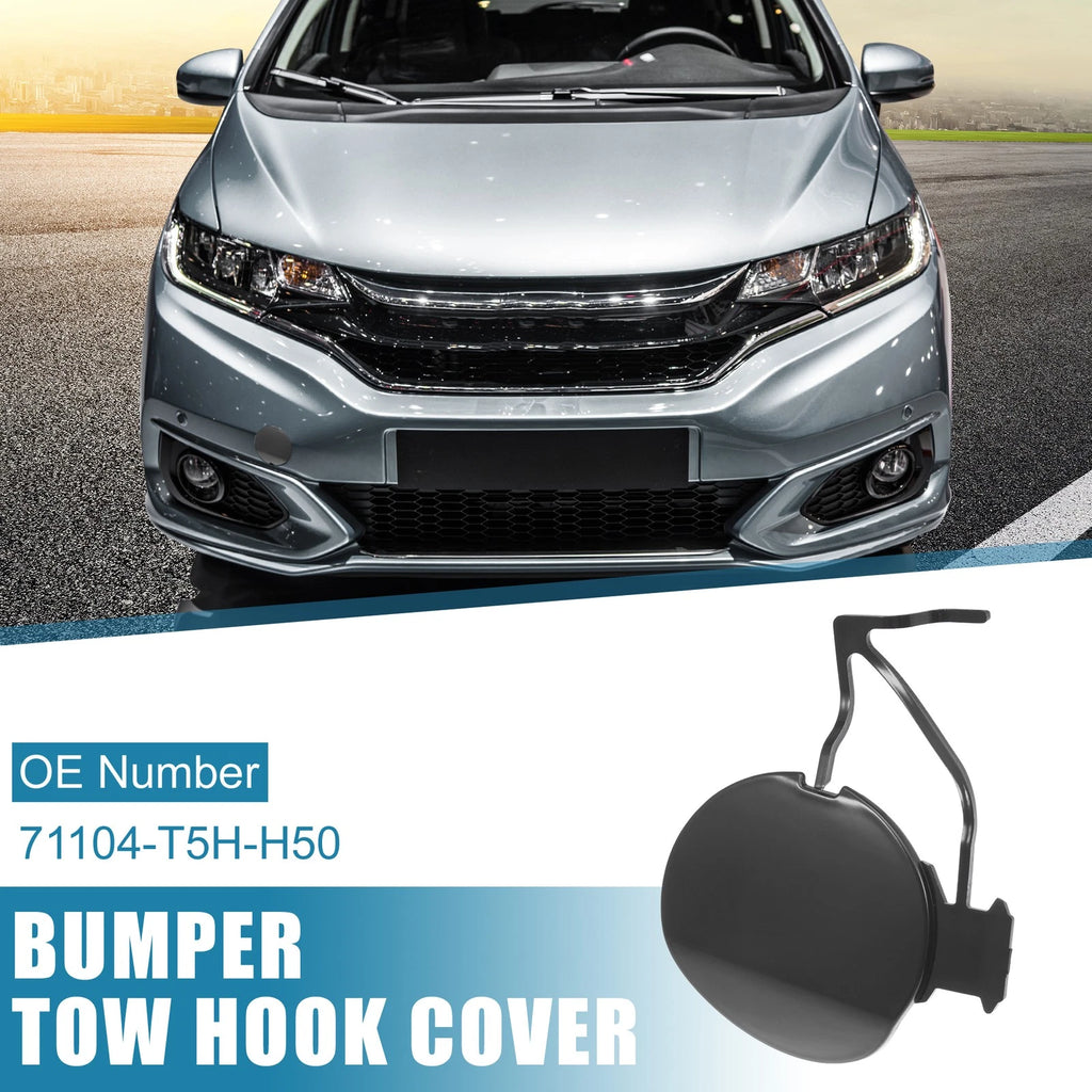 Front Bumper Tow Hook Cover 71104-T5H-H50 for Honda Fit (2018–2019) Matte Black