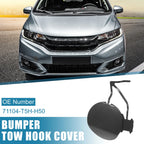 Front Bumper Tow Hook Cover 71104-T5H-H50 for Honda Fit (2018–2019) Matte Black