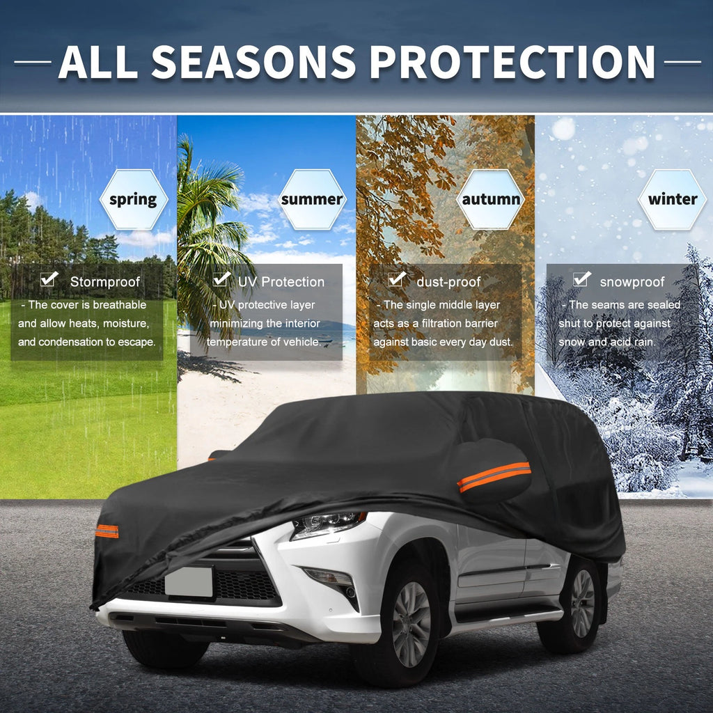 Waterproof 210D-PU Car Cover for Lexus GX (2010–2023) with Driver Door Zipper