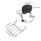 Chrome/Black Sissy Bar Backrest Luggage Rack for Harley Touring (1997-2008)