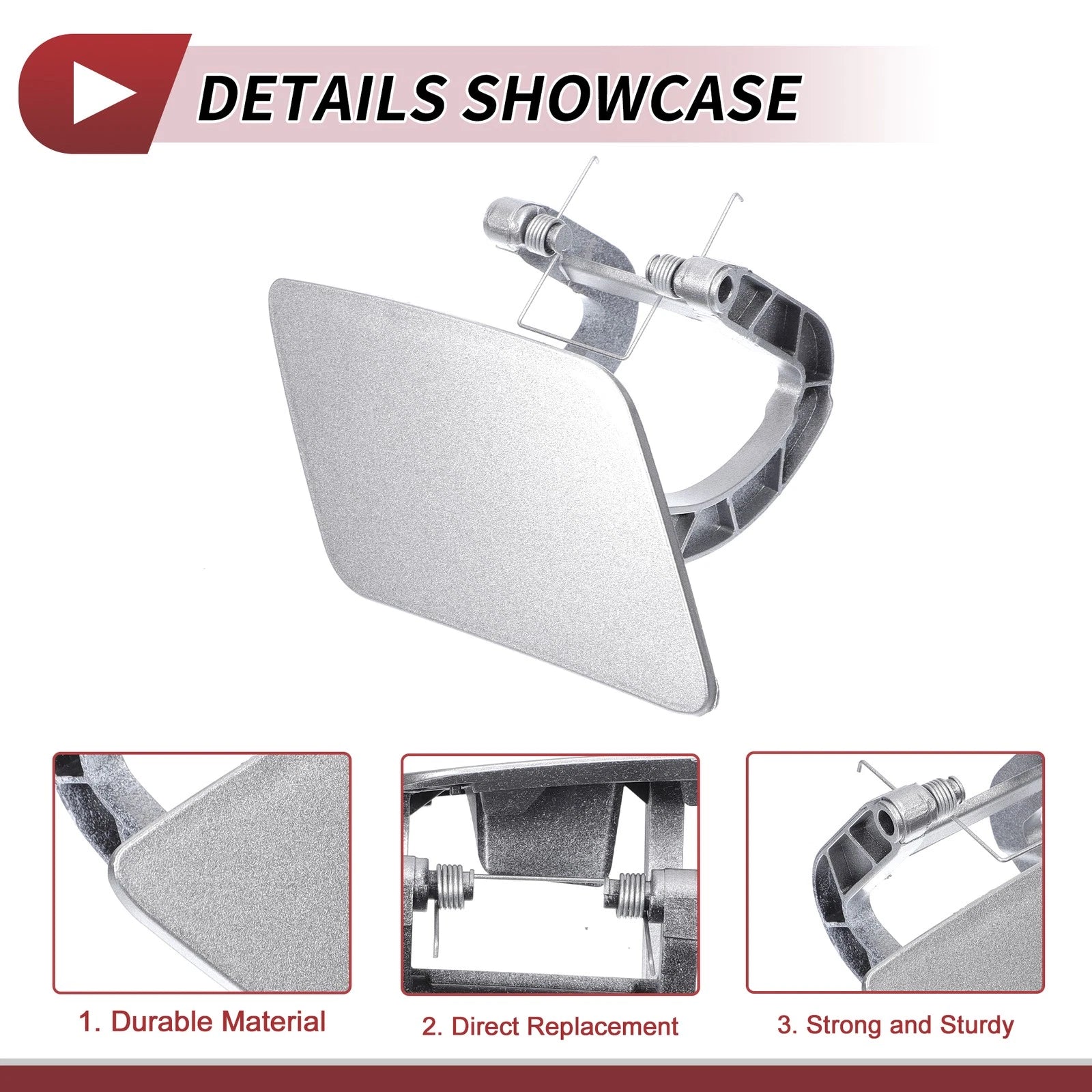Front Right Washer Nozzle Cover Cap for Mercedes-Benz S350 (2012–2013) Silver Tone