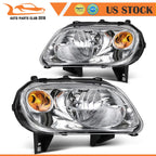 Headlight Assembly Pair for Chevy HHR (2006–2011) Chrome Housing Clear Lens
