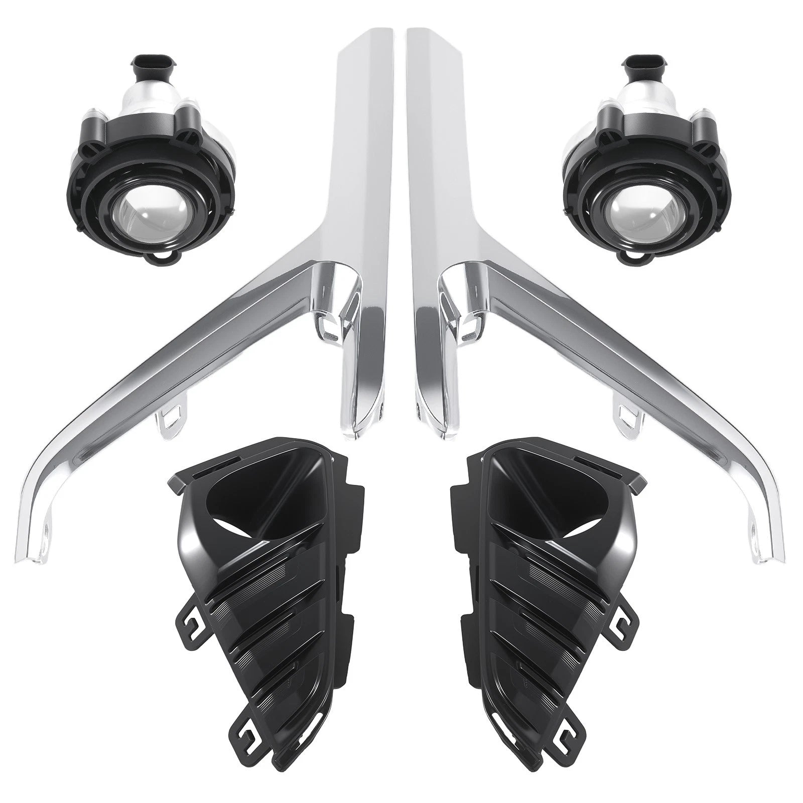 Bumper Fog Light Lamp Set with Bezel Frame & Chrome Trim for GMC Terrain (2018–2021)