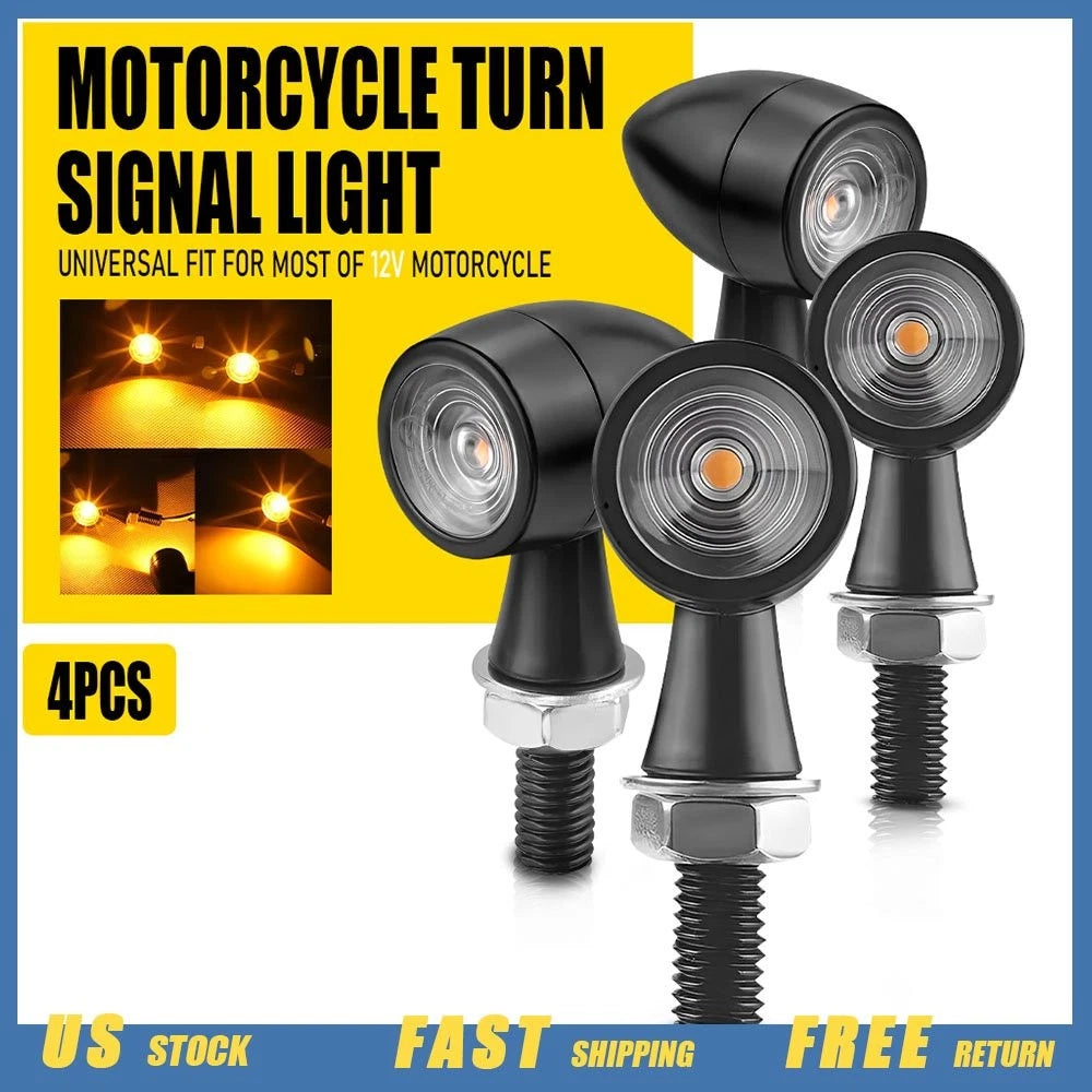 4X LED Bullet Turn Signals for Mini Motorcycle (Amber)