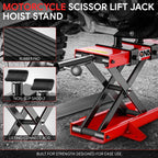 Steel Wide Deck Motorcycle Scissor Lift Jack for Bikes ATVs Cars (1100 lb)