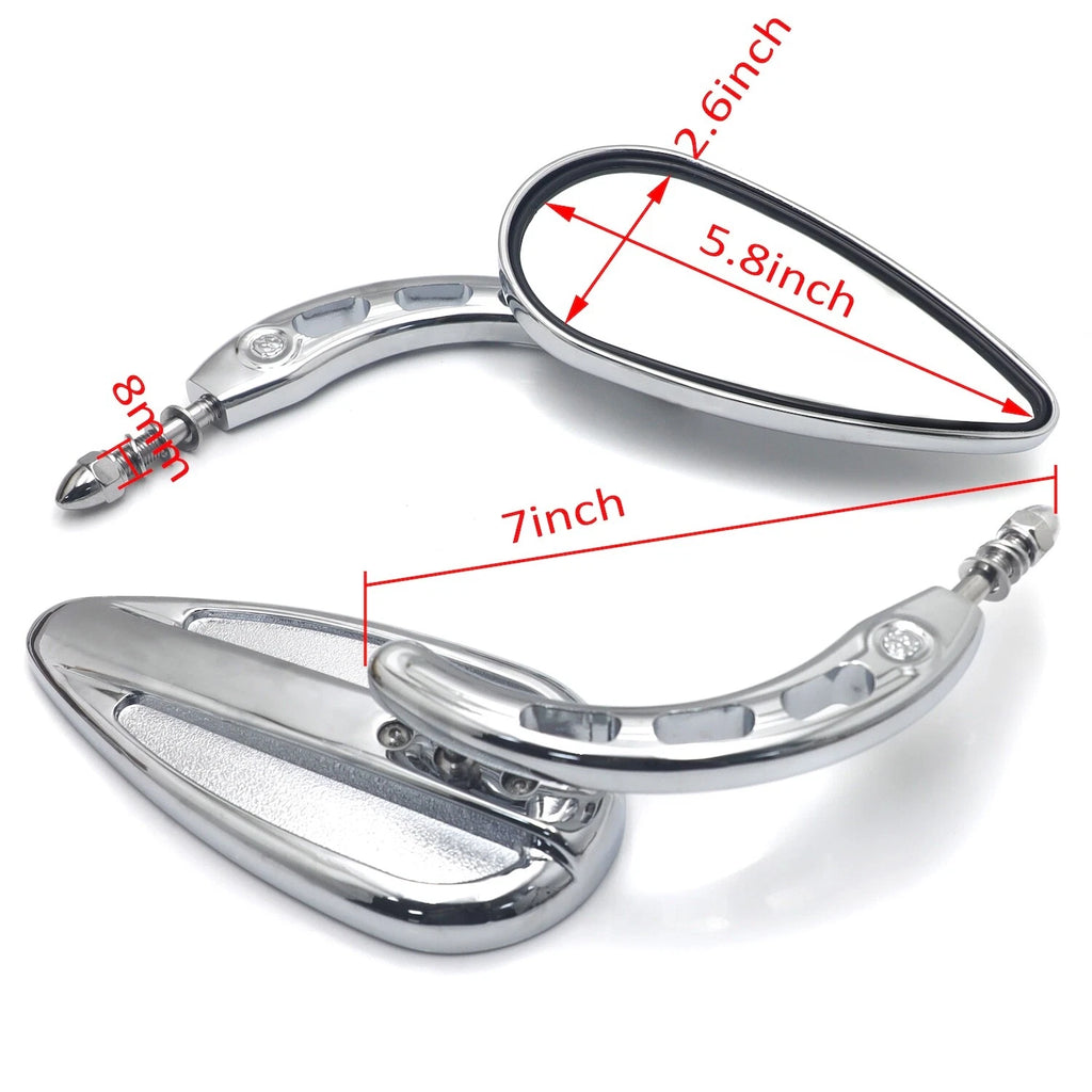 8mm Racing Mirrors for Harley Softail Glide King Sportster XL1200 883 (1982–2024)