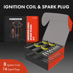 Set of 8 Ignition Coils & 16 Iridium Spark Plugs for Dodge Ram (2002–2023)