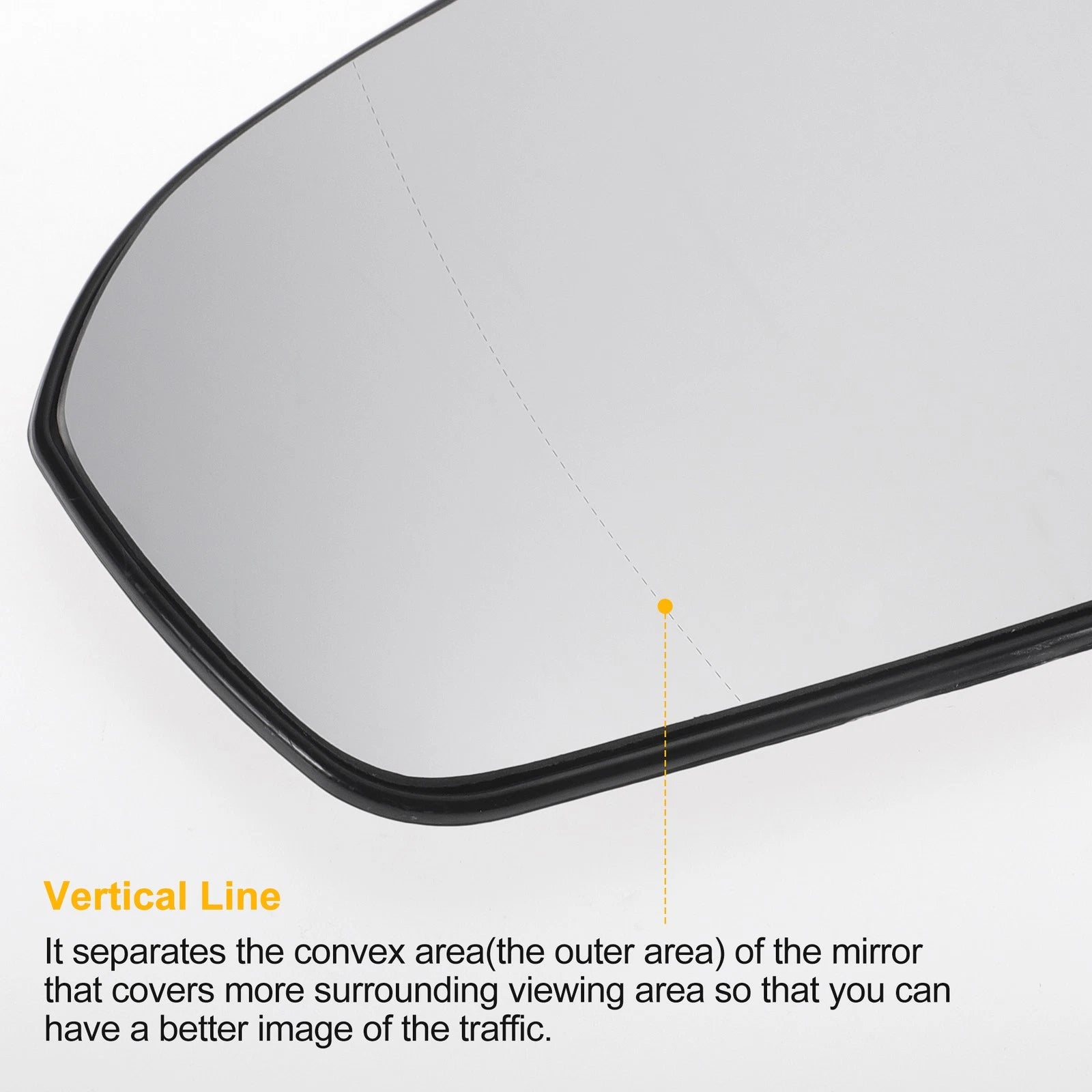 Left Side Heated White Mirror Glass for Ford Mondeo (2014–2022)