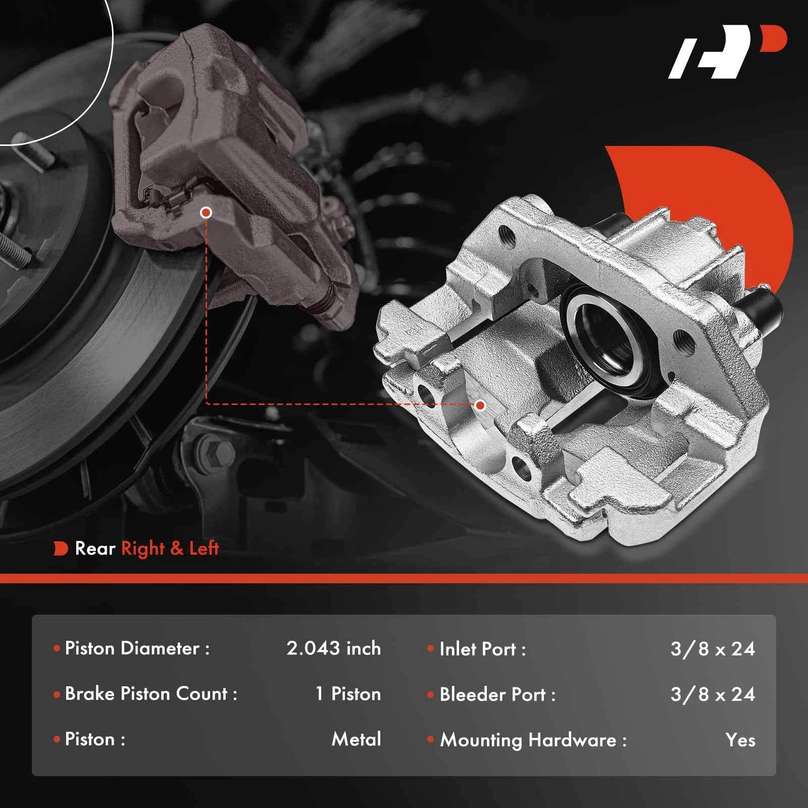 Pair Rear Brake Calipers for Ford Expedition (2003–2006)