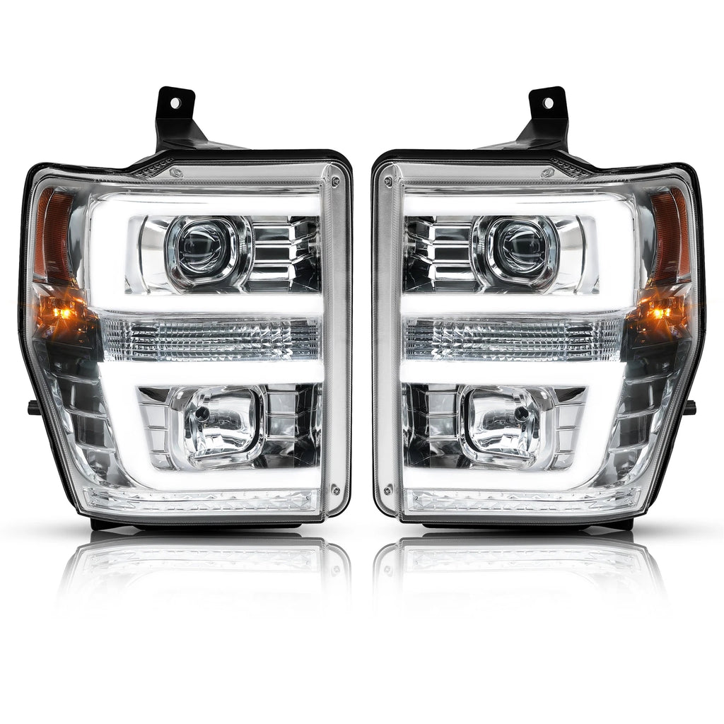 LED Projector Headlights Pair for Ford F250 F350 F450 (2008–2010)
