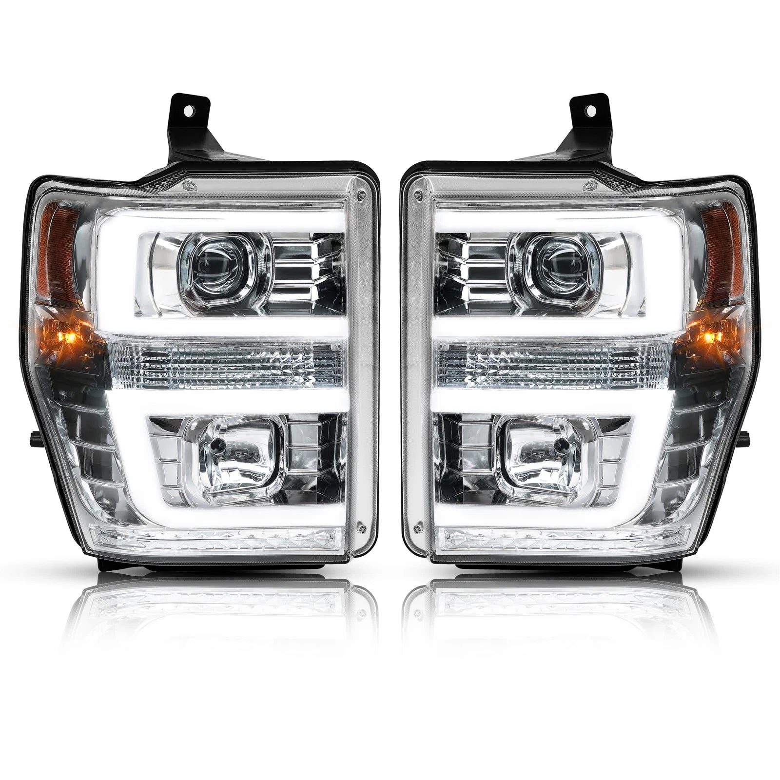 LED Projector Headlights Pair for Ford F250 F350 F450 (2008–2010)