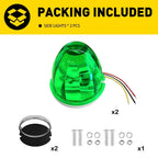 8X Green LED Watermelon Marker Light for EJ (12V-24V) Chrome Housing Waterproof