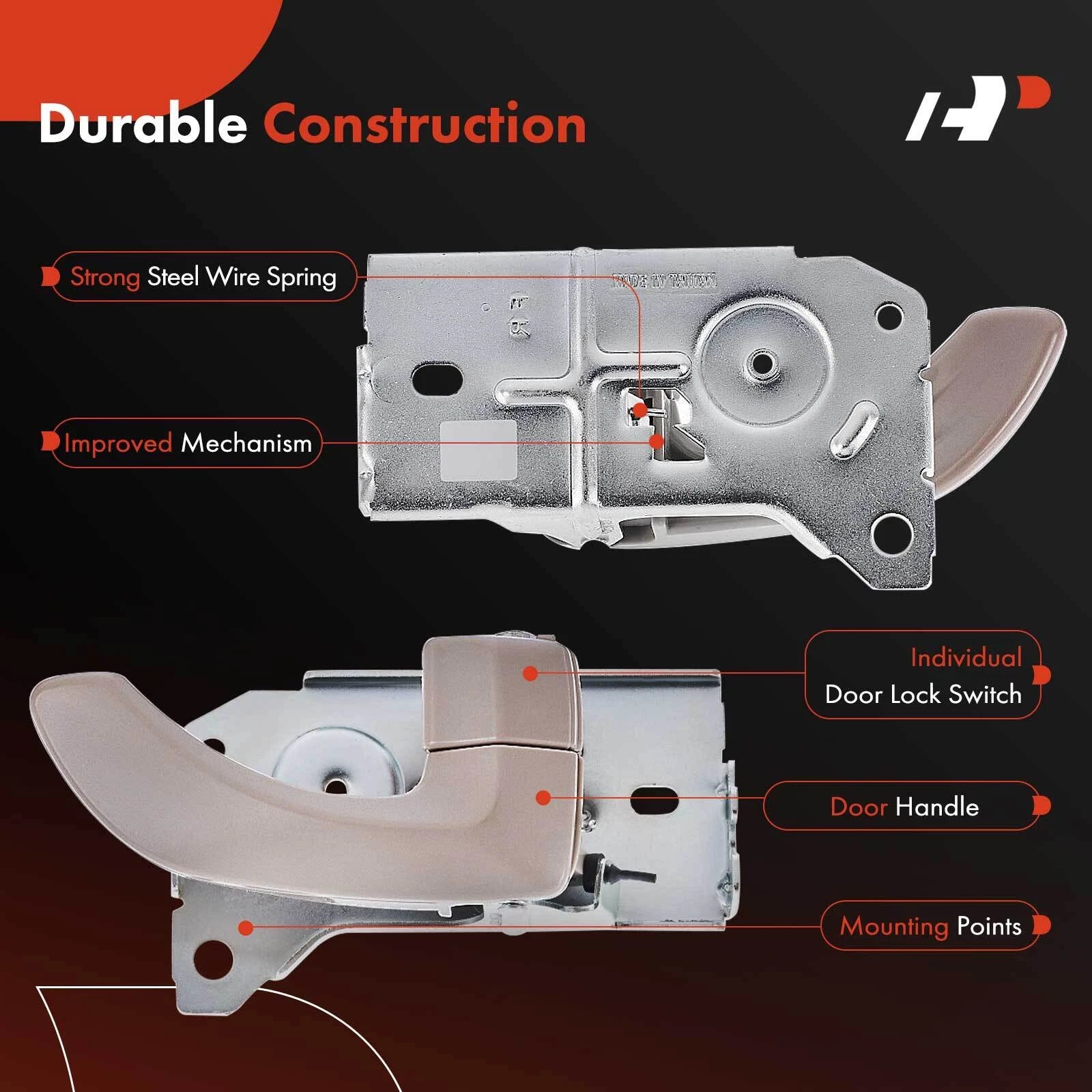 Front Right Beige Plastic Interior Door Handle for Kia Sorento (2003-2009)