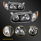 Halogen Headlight Assembly for Toyota Corolla (2001–2002) with Projector