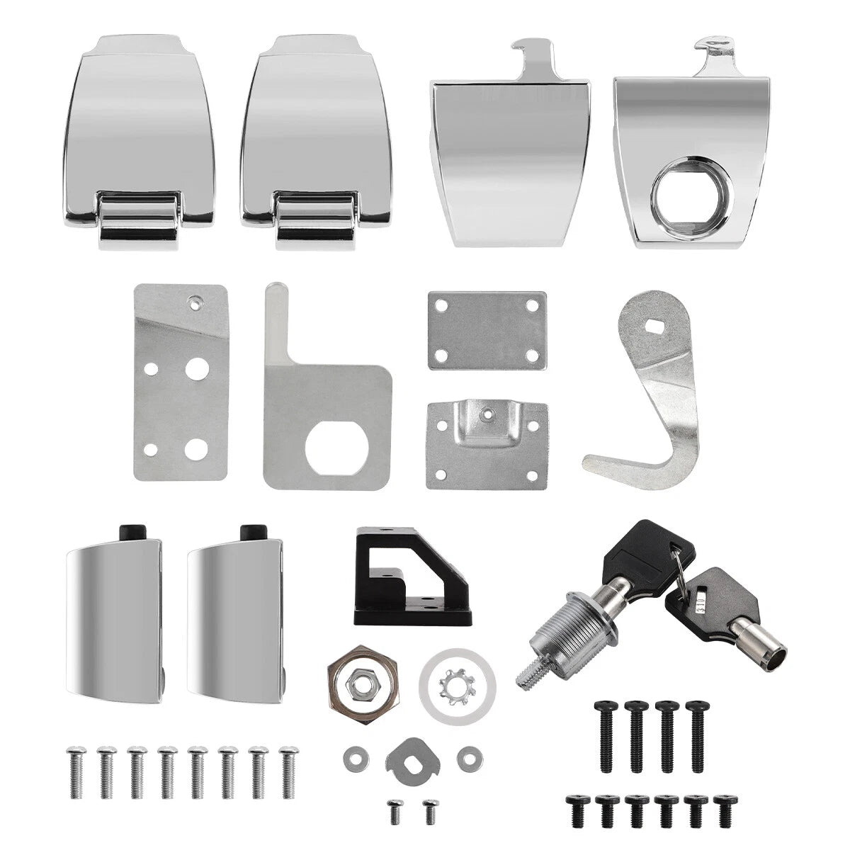 Chrome Hardware Latches Hinges Lock for Harley King Tour Pack (2006–2013)