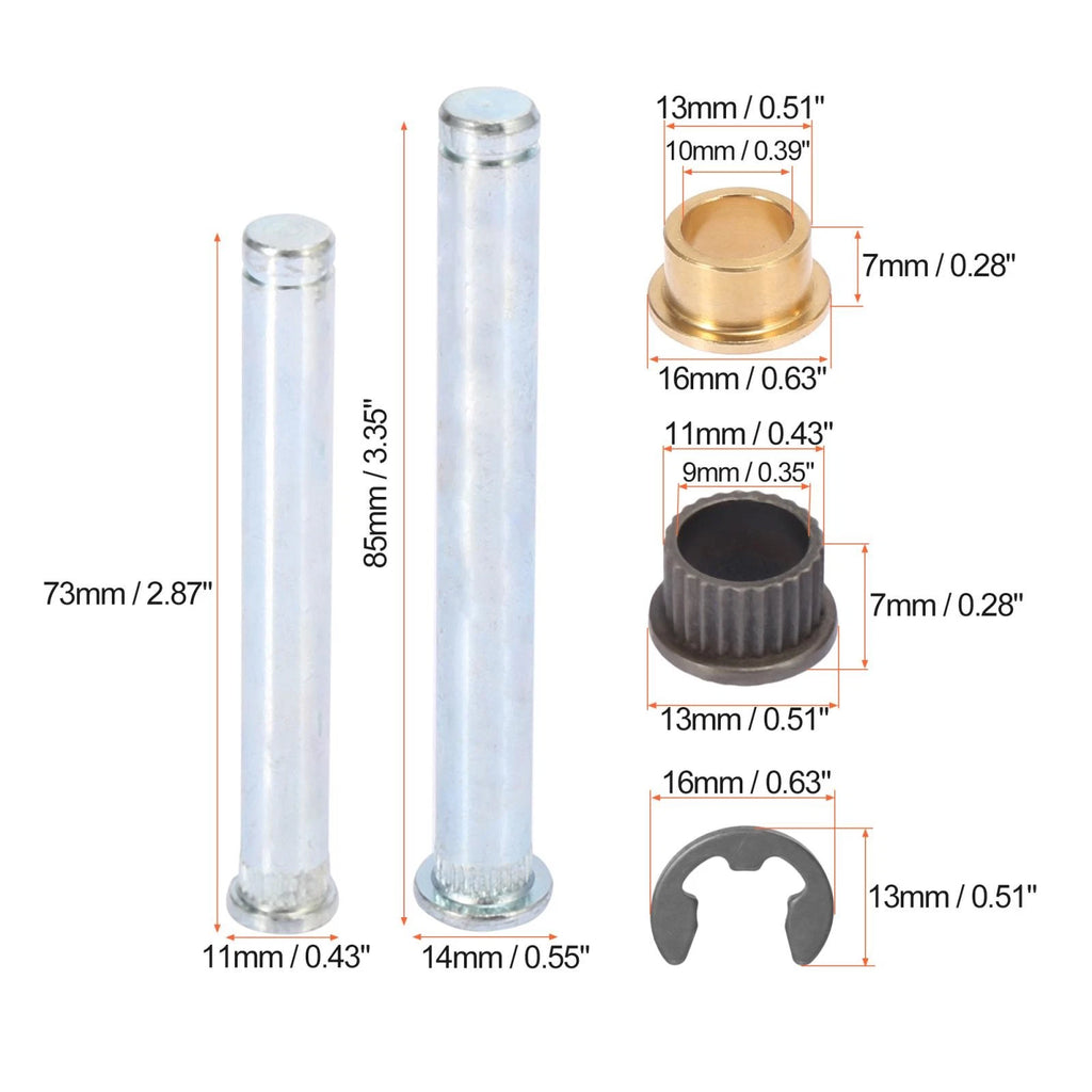 2X Door Hinge Pin and Bushing Repair Kit for Dodge Ram (1994–2001) 747709214504