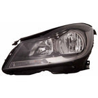Replacement Black Driver Side Halogen Headlight Assembly w/o Cornering Lamps
