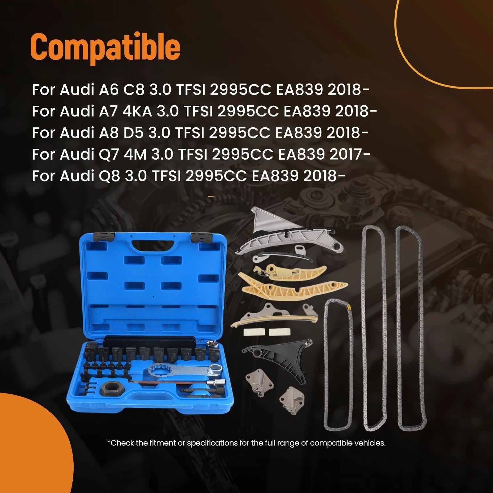 Timing Chain Kit for Audi S4/S5/SQ5 3.0 TFSI (2017–2022) 06M109217F 06M109450P