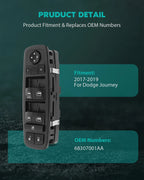 Window Switch for Dodge Journey (2017–2019) 68307001AA