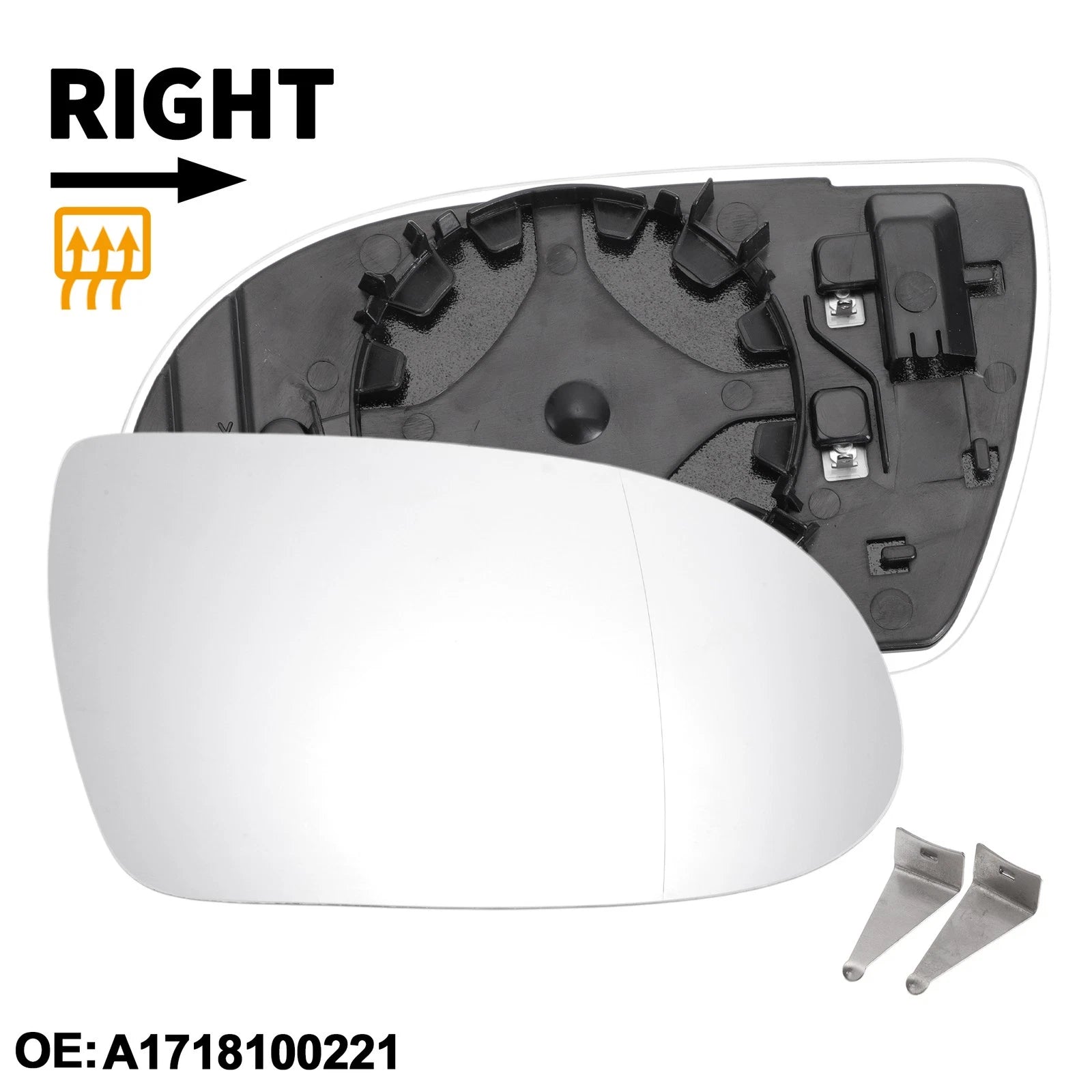 Heated Right Passenger Side Mirror Glass for Mercedes-Benz SL550 (2007–2009)
