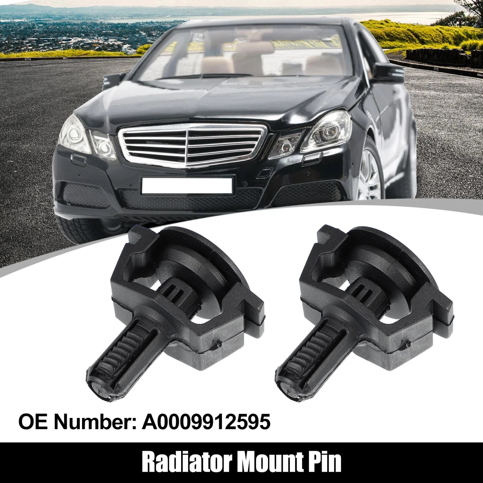 2pcs Radiator Mount Pin A0009912595 for Mercedes Benz E320 E500 E55 CLS500 CLS55 (1996–2006)
