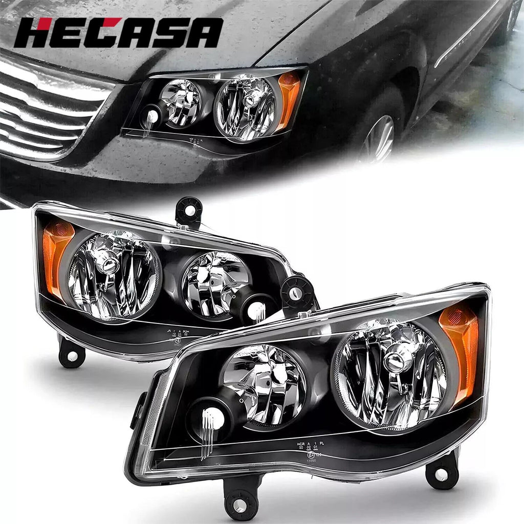 Pair of Headlights for Dodge Grand Caravan Town & Country (2008–2018)