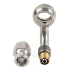 Set of 2 Stainless Steel 10.2mm 3/8" Eye Banjo Hose Ends AN-3 90 Degree