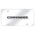 Chrome Name on Chrome License Plate - Officially Licensed for Jeep Commander