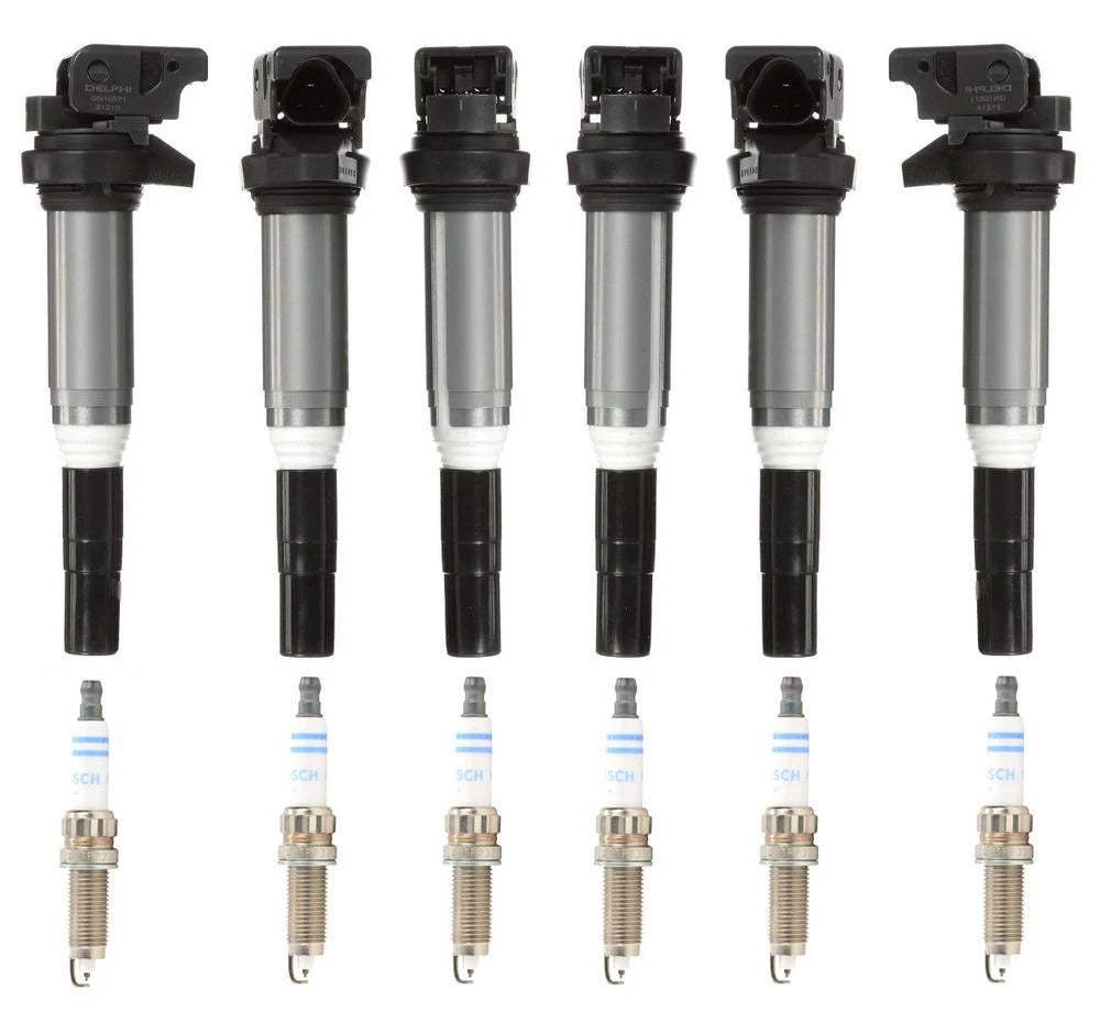 Set of 6 Ignition Coils with Spark Plugs for BMW (OEM)