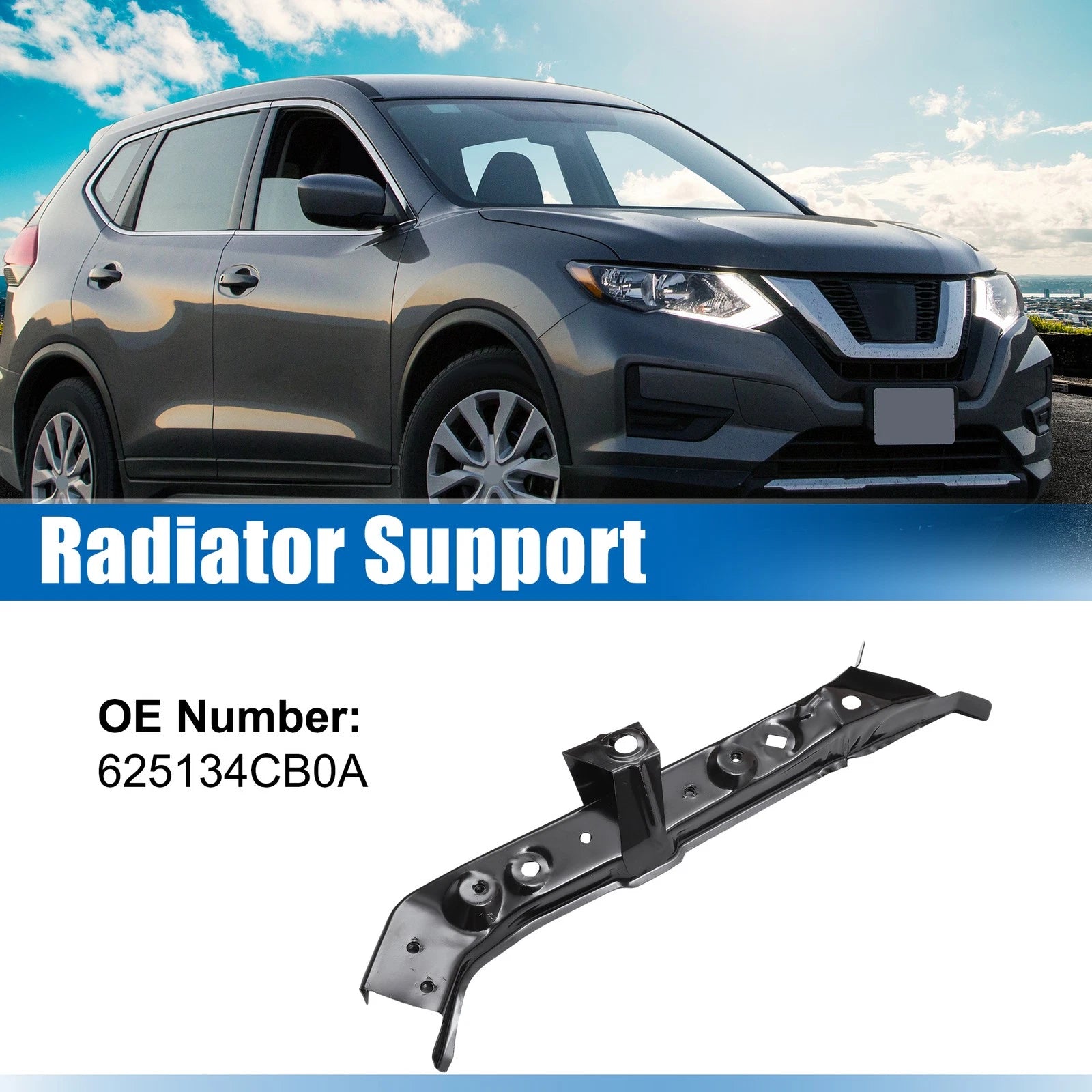 Upper Right Radiator Support Bracket for Nissan Rogue (2014–2020) 625134CB0A