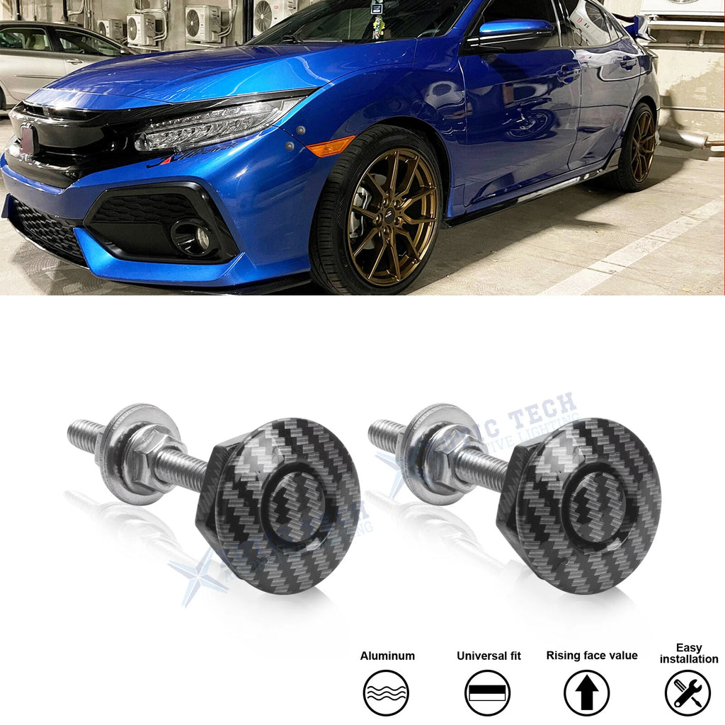 Carbon Fiber Pattern Push Button Bumper Quick Release Fasteners for Honda (2018–2021)