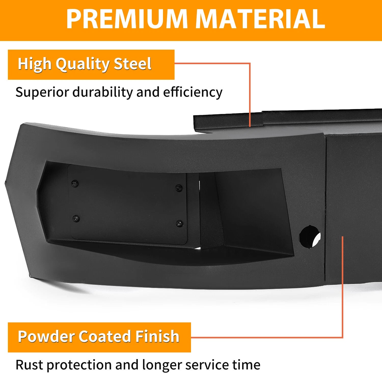 Full Width Black Steel Rear Bumper with LED for Chevy Silverado 1500 LTD (2022)
