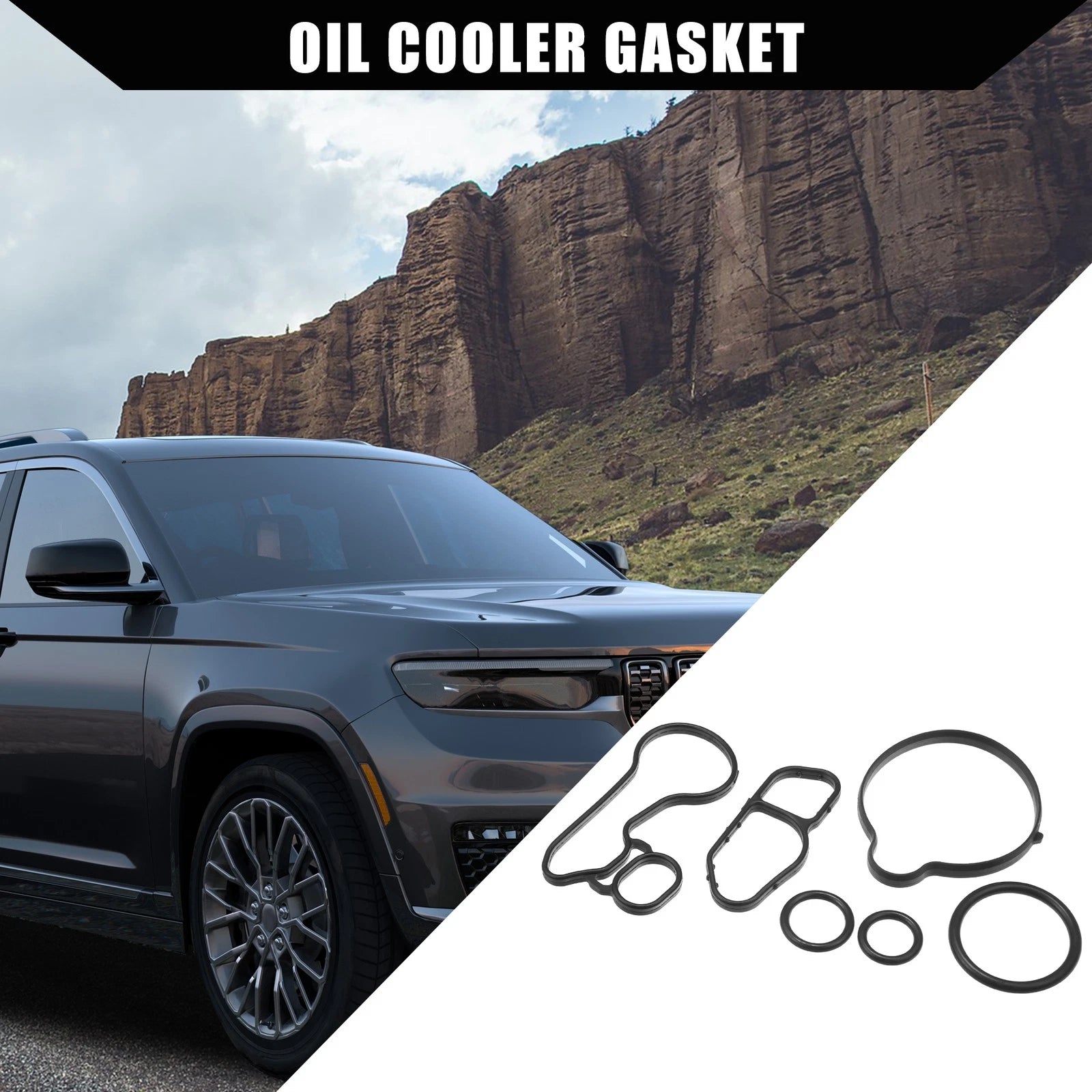 Set of 1 Oil Cooler Gasket for Buick Encore (2013–2021) No.55565385 Rubber Black