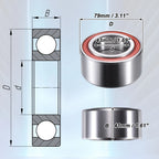 2pcs Front Left Right Wheel Bearing 510030 for Honda Civic SI (2006–2011)