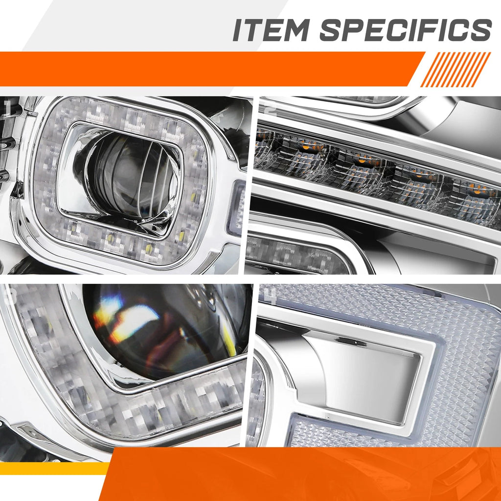 LED Sequential DRL Projector Headlights for Ford F250-F550 SD (2011–2016)