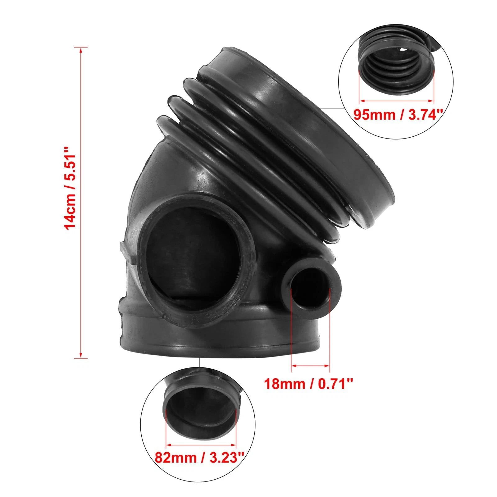 Air Intake Hose for BMW 528i (1997–1998) 13541740931 Rubber Black