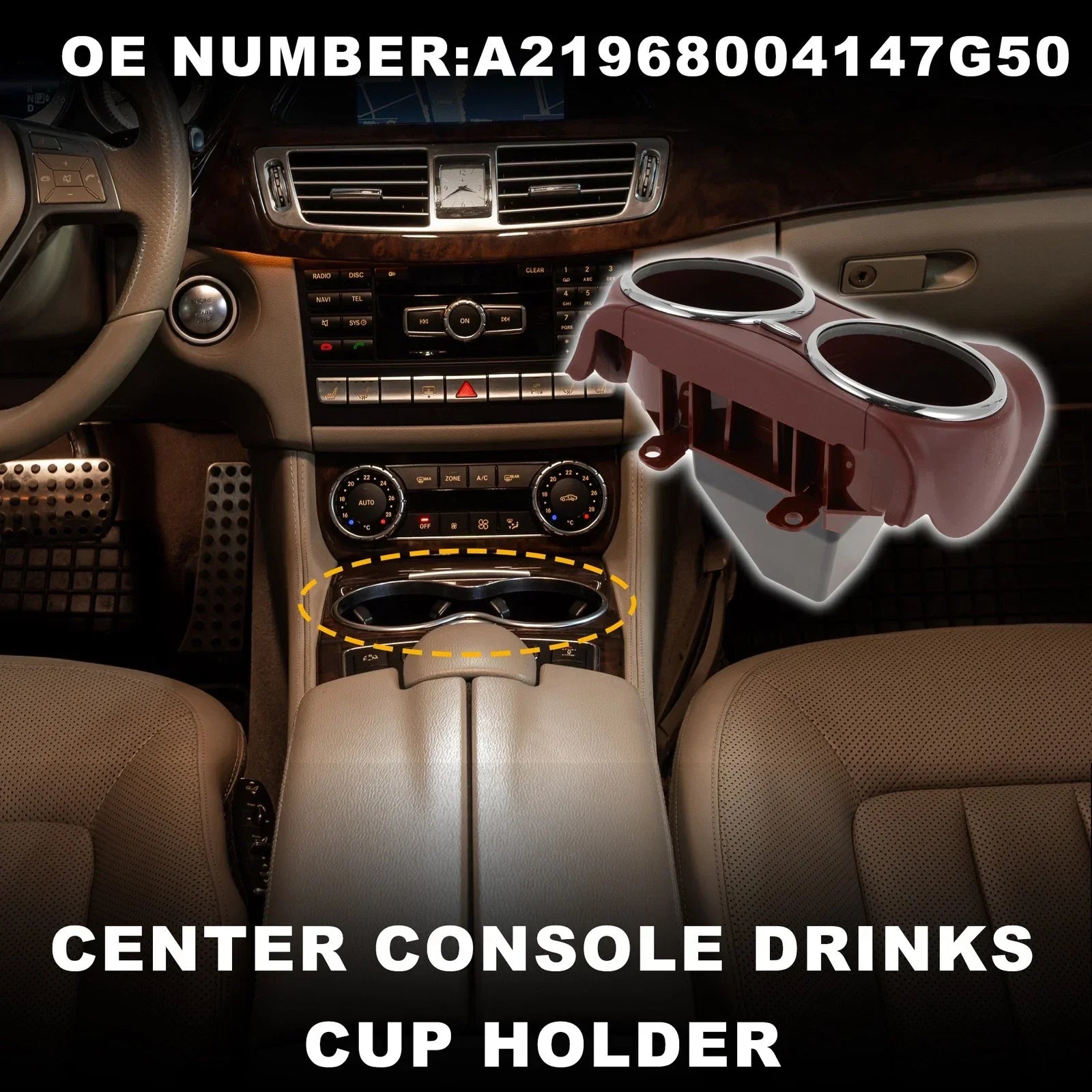 Cup Holder for Mercedes Benz W219 (2006-2010) - Practical Drink Holder