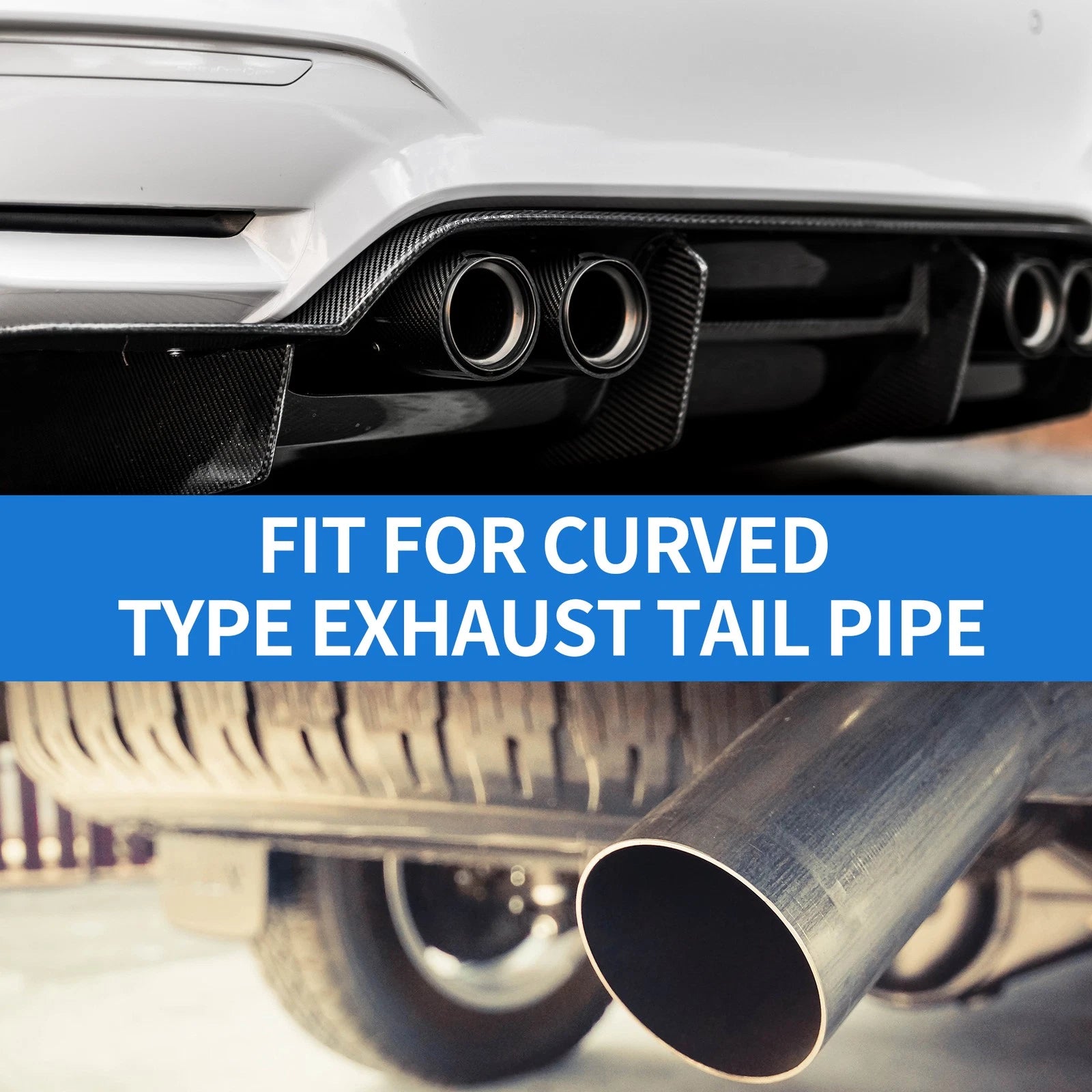 1 Pc Square Curved Dual Exhaust Tip 2.4" Inlet for Toyota Noah/Voxy (2007–2022)