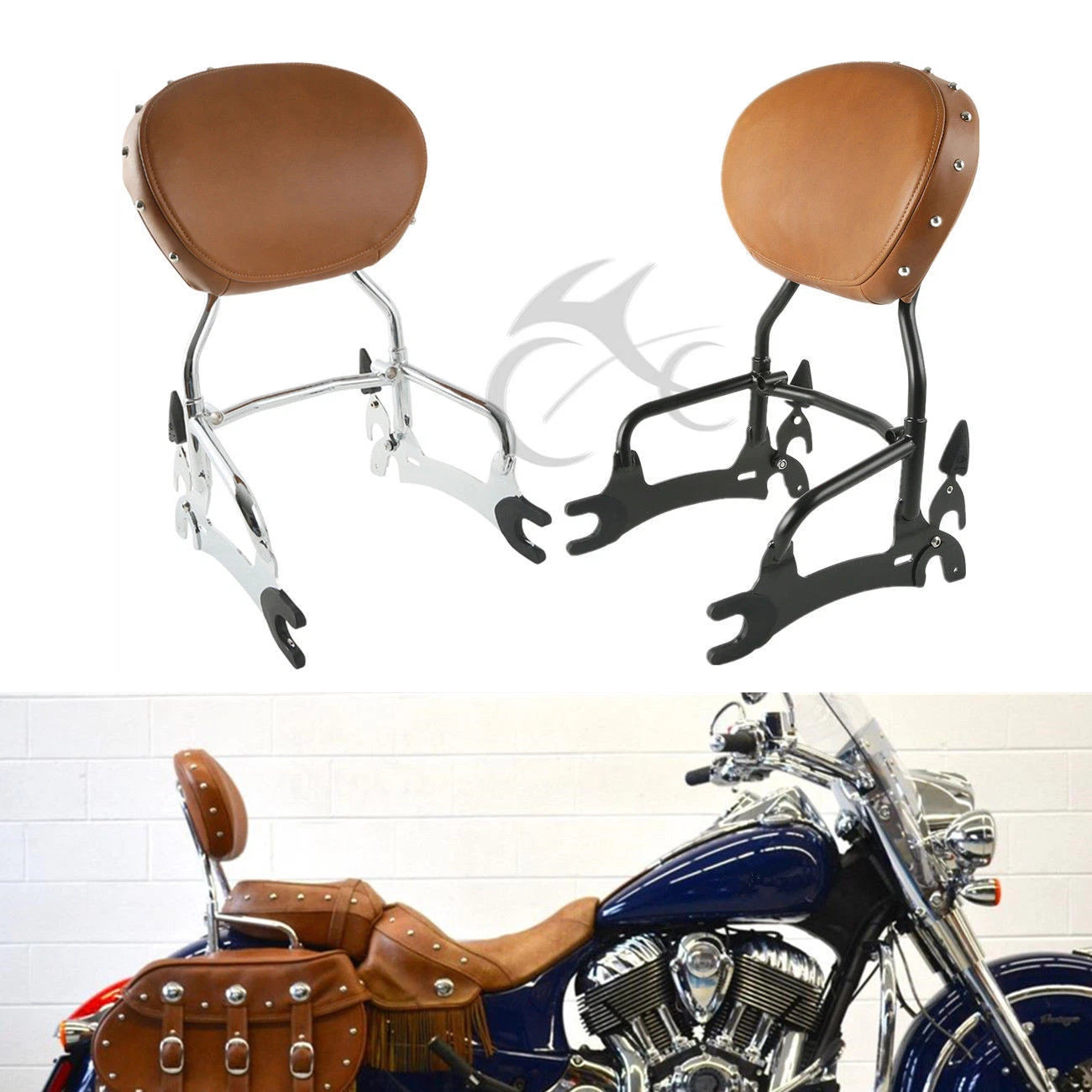 12" Backrest Sissy Bar Pad for Indian Chief Vintage Classic (2014–2018)