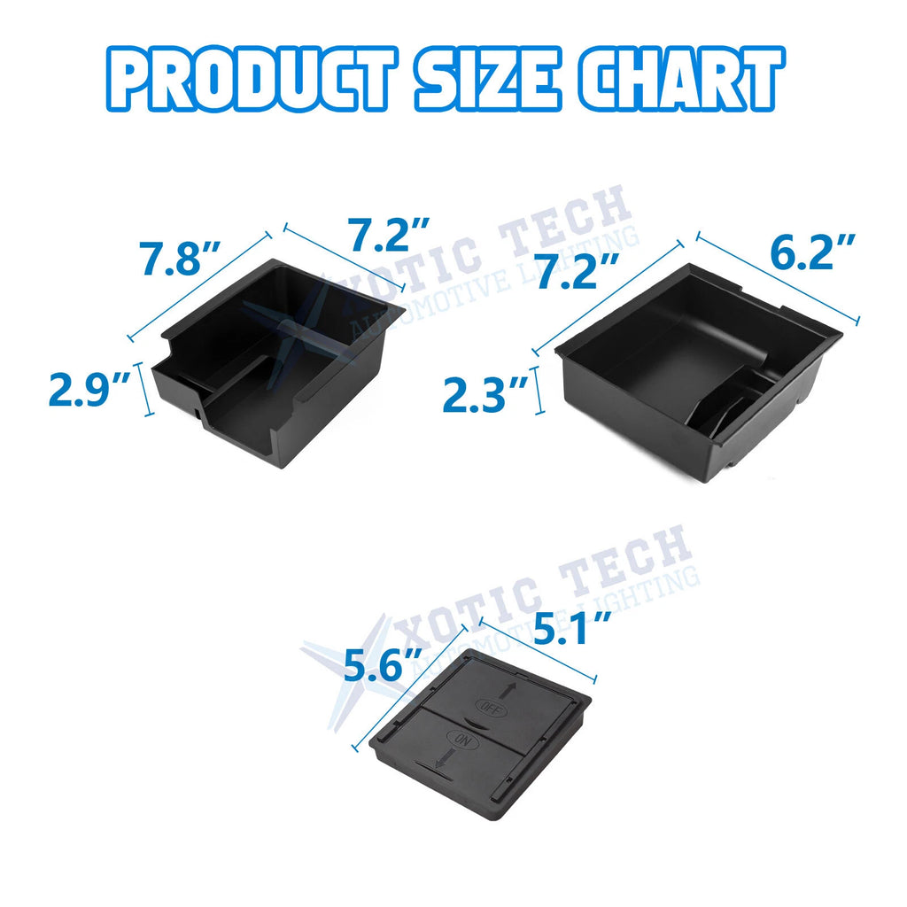Center Console Organizer Tray Hidden Cubby for Tesla Model 3/Y (2020-2024)