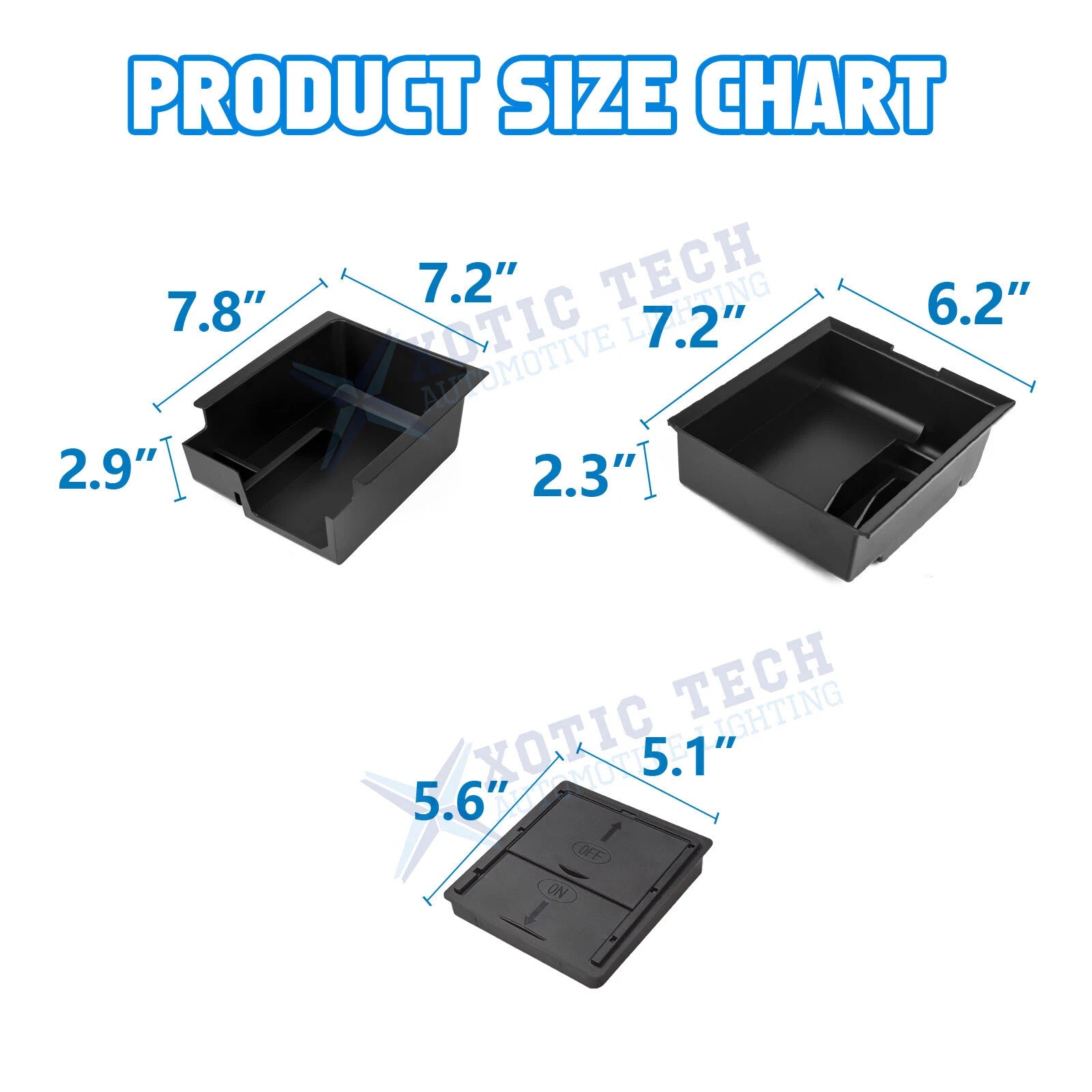 Center Console Organizer Tray Hidden Cubby for Tesla Model 3/Y (2020-2024)