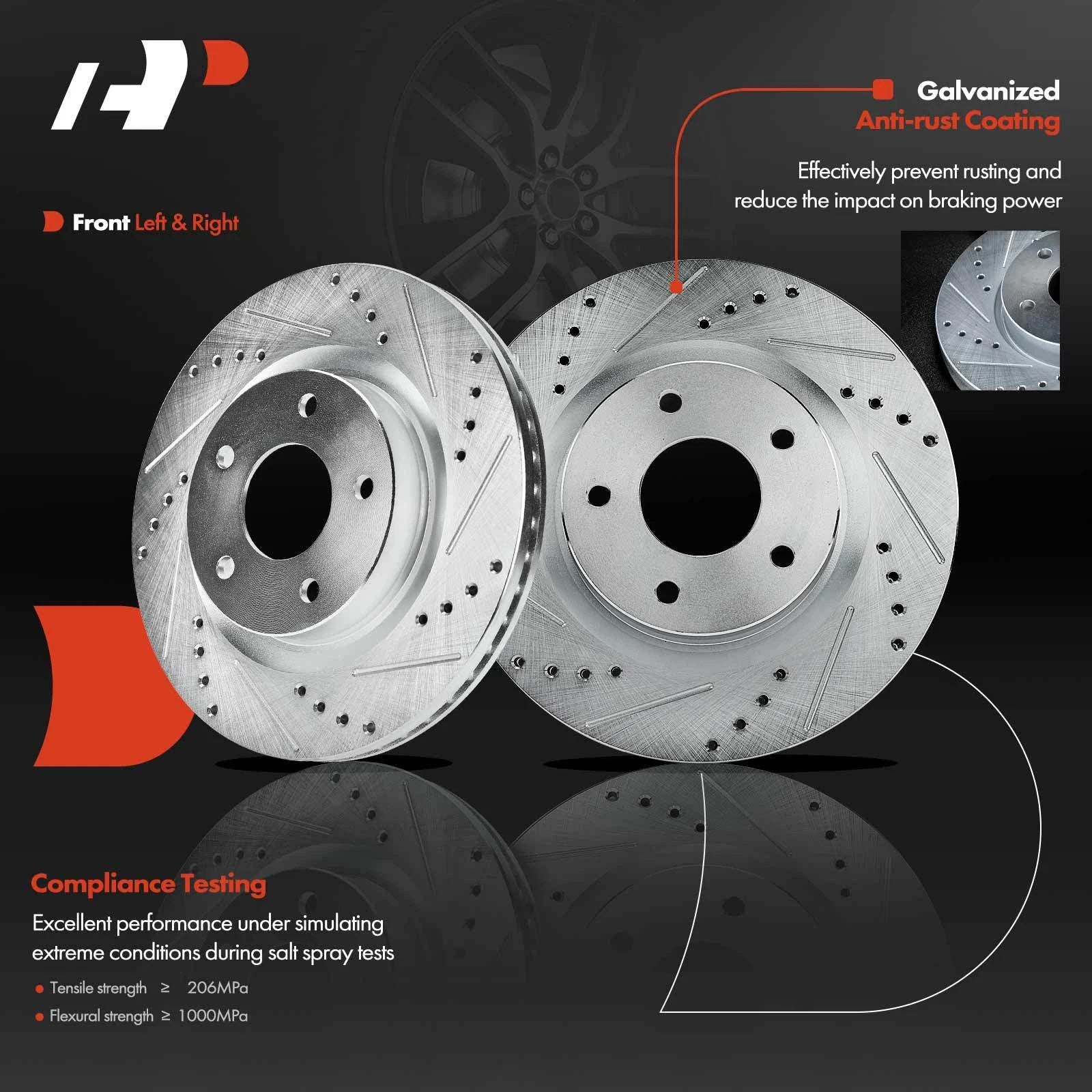 Front Drilled Brake Rotors & Pads Set for Nissan Altima