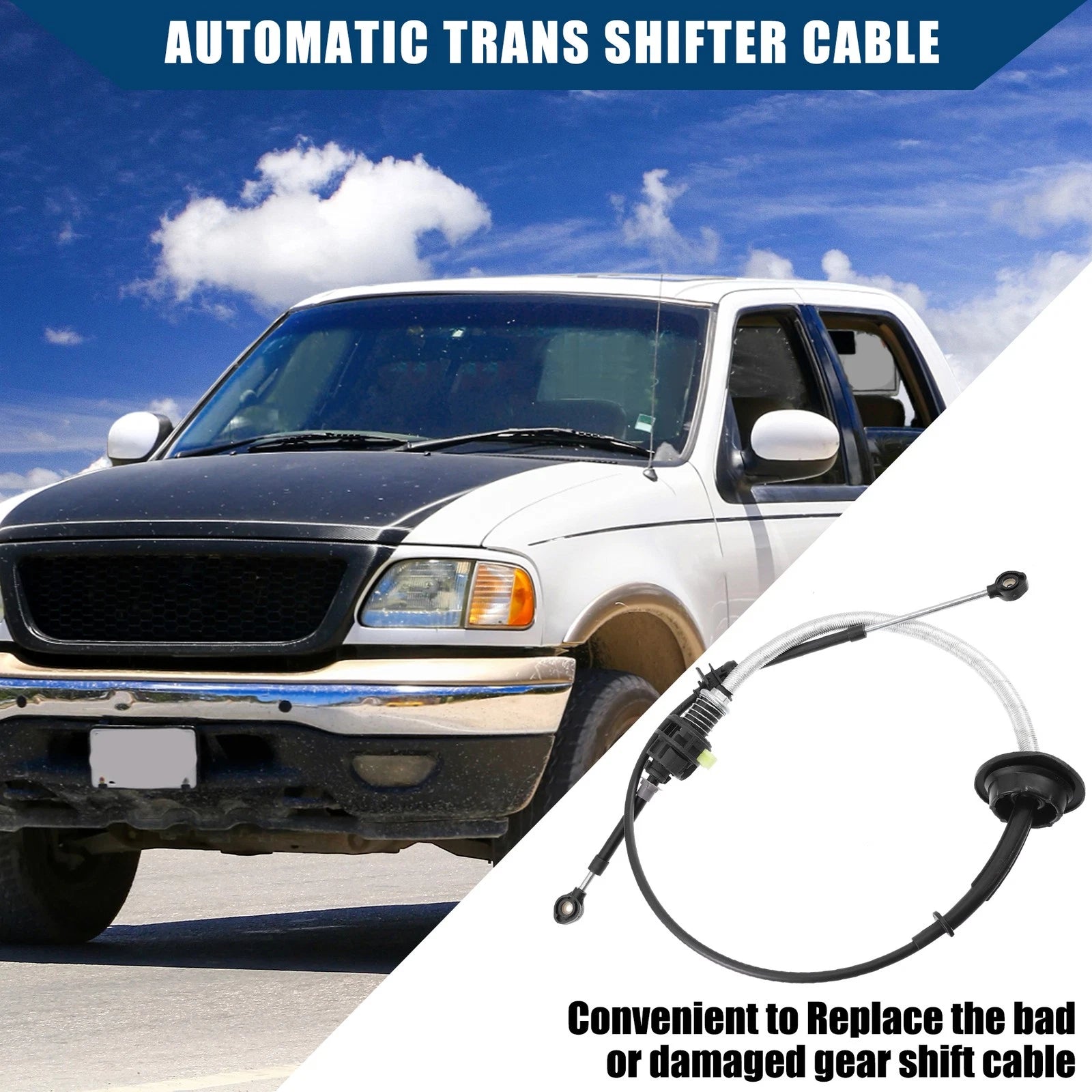 Set of 2 Automatic Transmission Gear Shift Lever Cables for Ford F150 (2004)