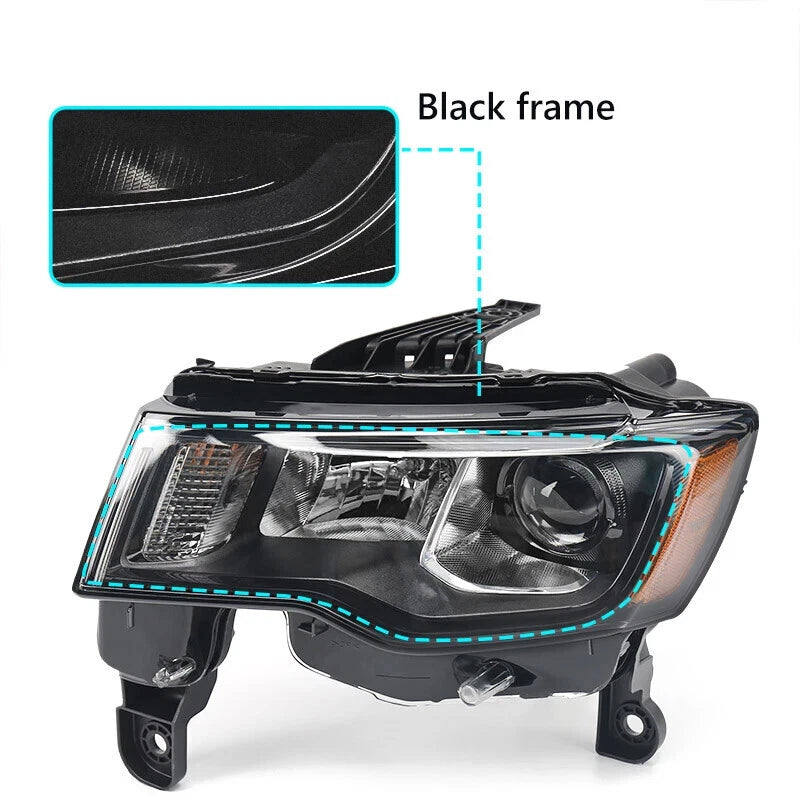 Set of 2 Halogen Projector Headlights for Jeep Grand Cherokee (2017–2021)