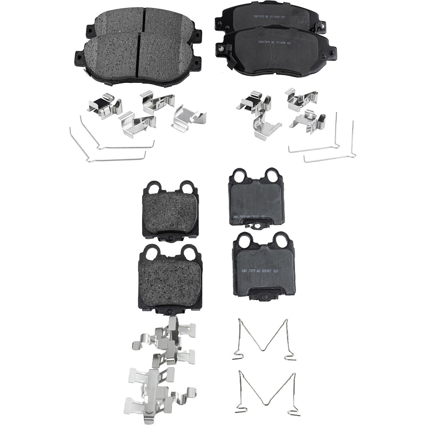Set of 4 Ceramic Brake Pads for Lexus SC430, IS300
