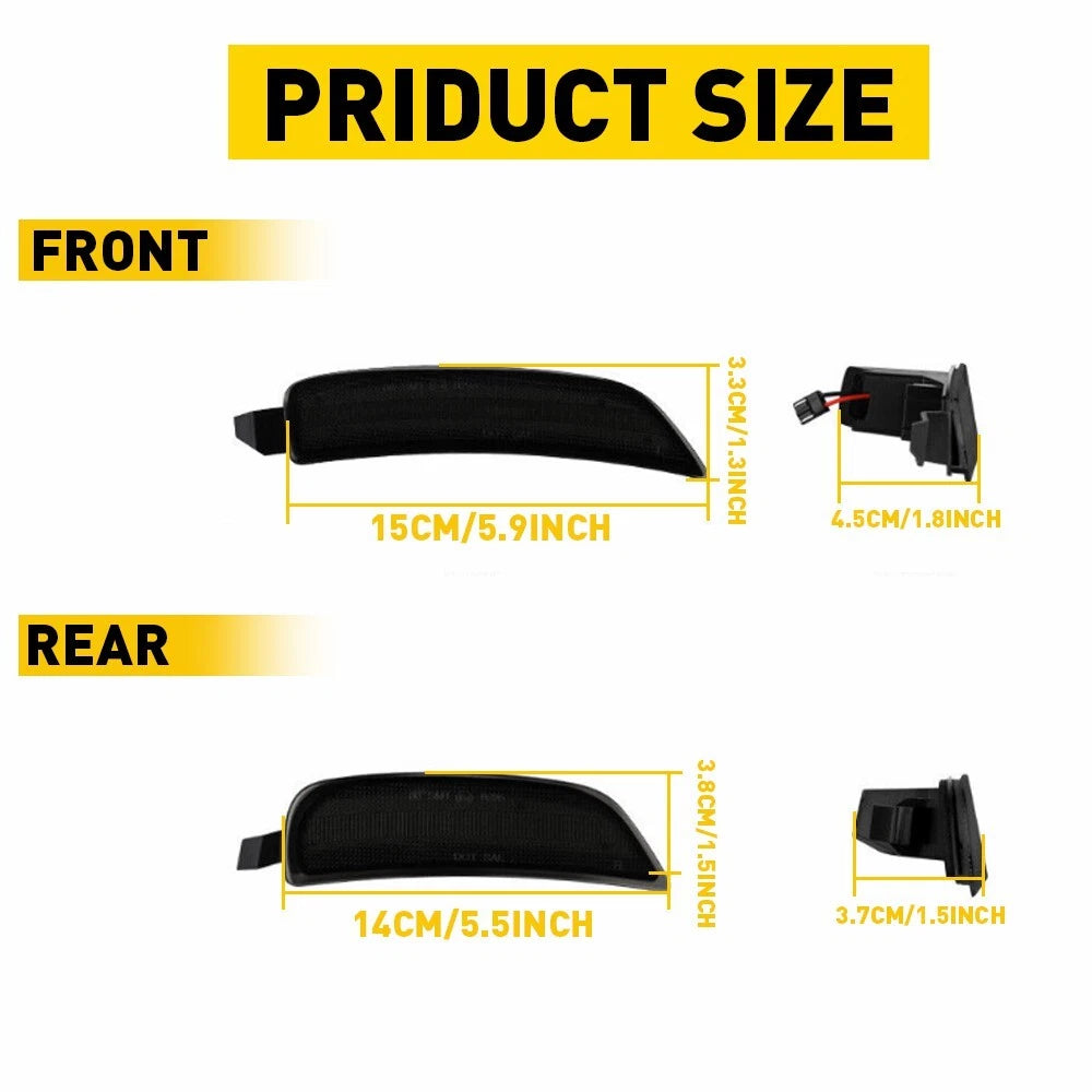 LED Side Marker Lights for Mazda Miata MX-5 (2016–2022) Smoked Lens